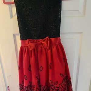 Kids Holiday black and red gown